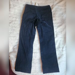 Zara Collection straight leg velvet pants midnight blue sz L BNWT